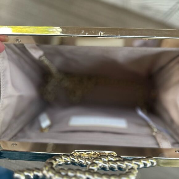 Talbots Straw Purse With Gold-tone Chain Crossbody Purse - Picture 6 of 7